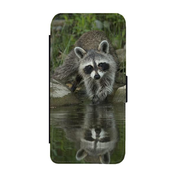 Til Apple iPhone 14 Pro: Raccoon Flippetui