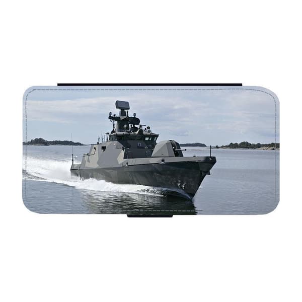 Til Apple iPhone 14 Pro: Navy Missile Boat Flippetui