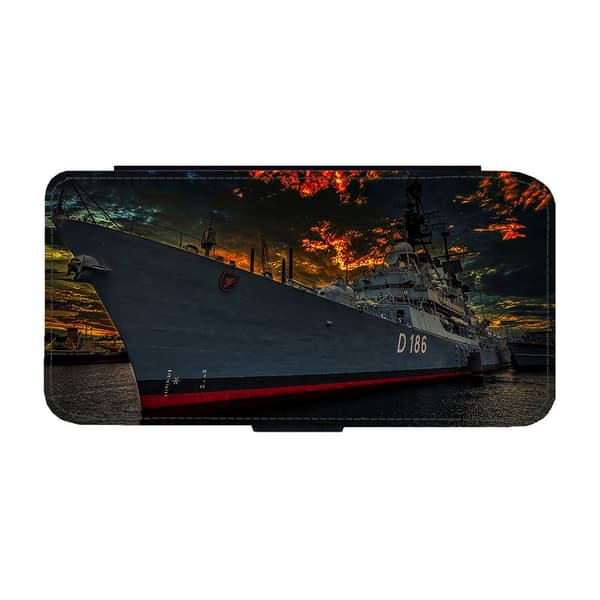 Til Samsung Galaxy S21: Navy Destroyer Flippetui