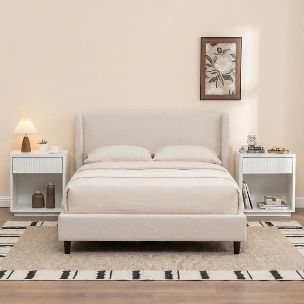 SONNENH Sengebord, MDF, Hvid, 55 × 40 × 63,5 cm