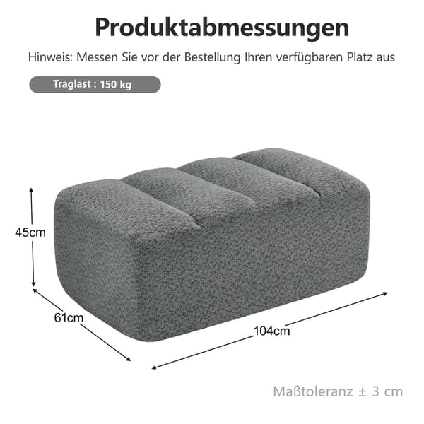 SONNENH Brravo Ottoman Granular Fleece-Grey