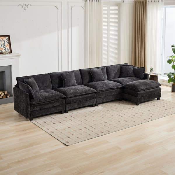 SONNENH Cloud Sofa Ottoman, Modern Sectional Couch, för vardagsrum sovrum och lägenhet, Comfy Double Layer Upholstered Seat Cushion