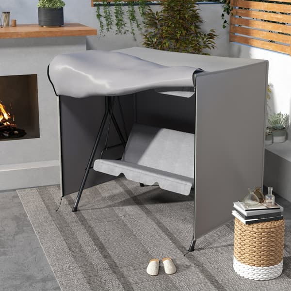 SONNENH Skyddsöverdrag för trädgårdsmöbler, Polyester, Grå, 177 × 114 × 152 cm