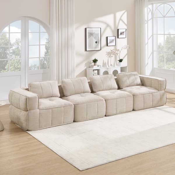 SONNENH Sofa, Polyester, Beige, 344 × 93 × 67 cm