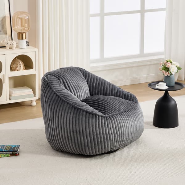 SONNENH Sittsäck, Chenille, Mörkgrå, 98 × 92 × 73 cm