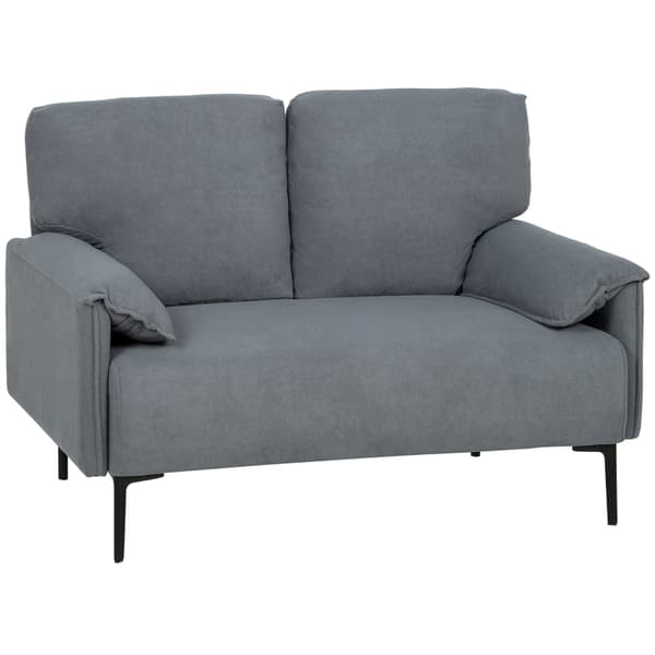 SONNENH 2-sits soffa, tjocka kuddar, sammetsöverdrag, stoppad soffa, Grå