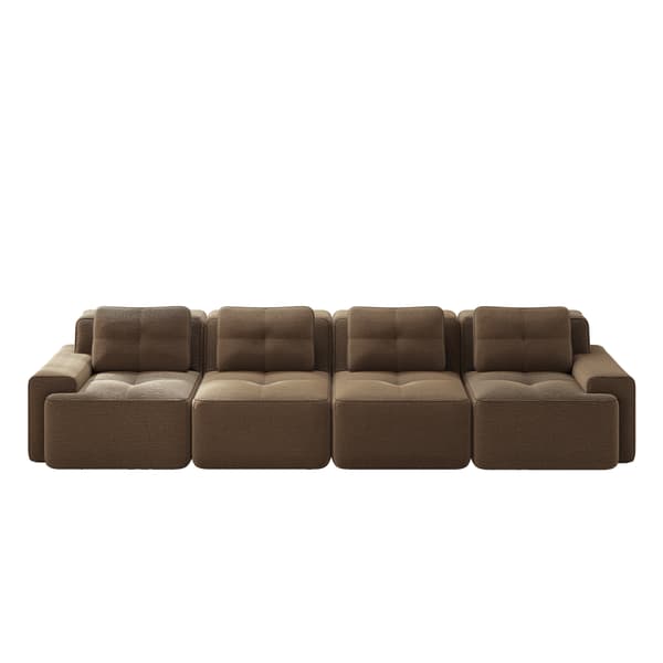 SONNENH Boneless Sofas för vardagsrum, Modular Sofa, 4 Seater Comfortable Upholstered Deep Seat Corduroy Cloud Sofa, Montering Gratis Soffa