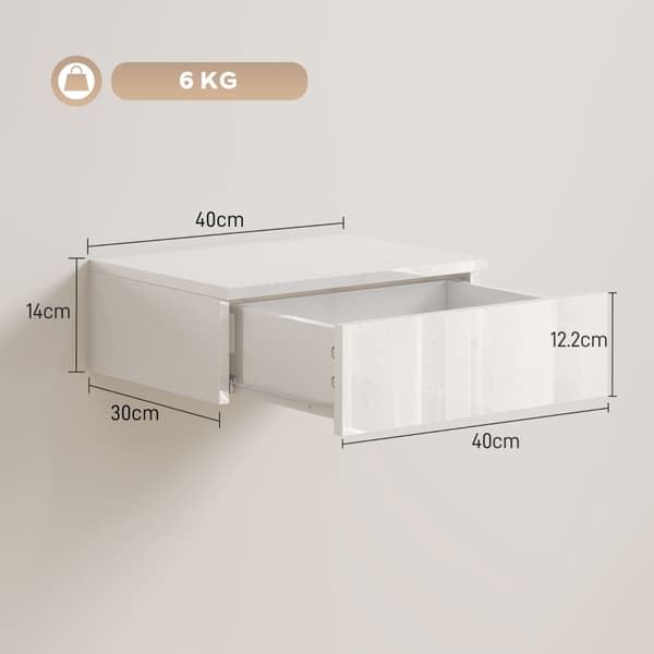 SONNENH Sengebord – sæt med 2, Træ, Hvid, 40 × 30 × 14 cm