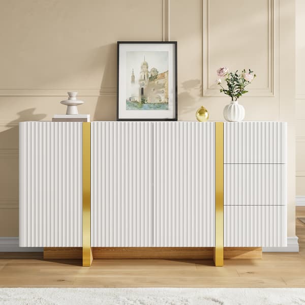 SONNENH Skænk, MDF / Spånplade, Hvid, 140 × 36 × 75 cm