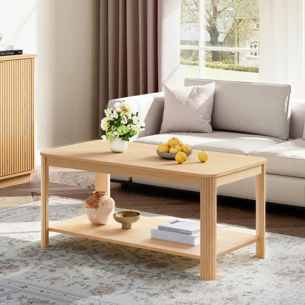 SONNENH Sofabord, Spånplade, Naturfarvet, 100 × 50 × 45 cm