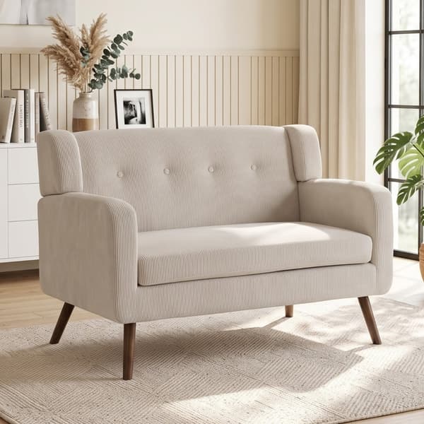 SONNENH 2-sitssoffa, Polyester, Beige, 118 × 72 × 80 cm