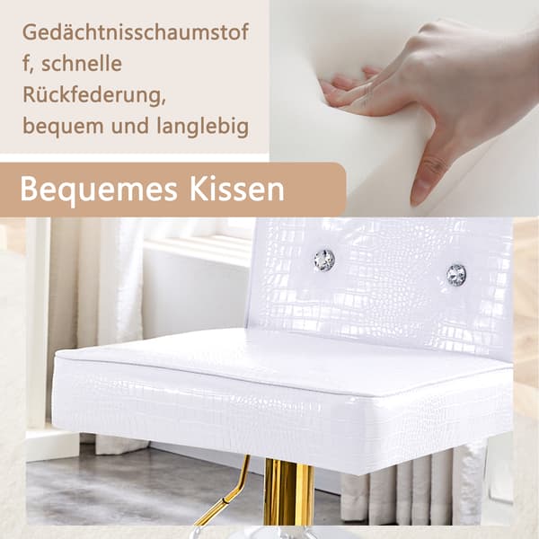 SONNENH Barstol – set med 2, PVC, Vit, 55 × 42 × 125 cm
