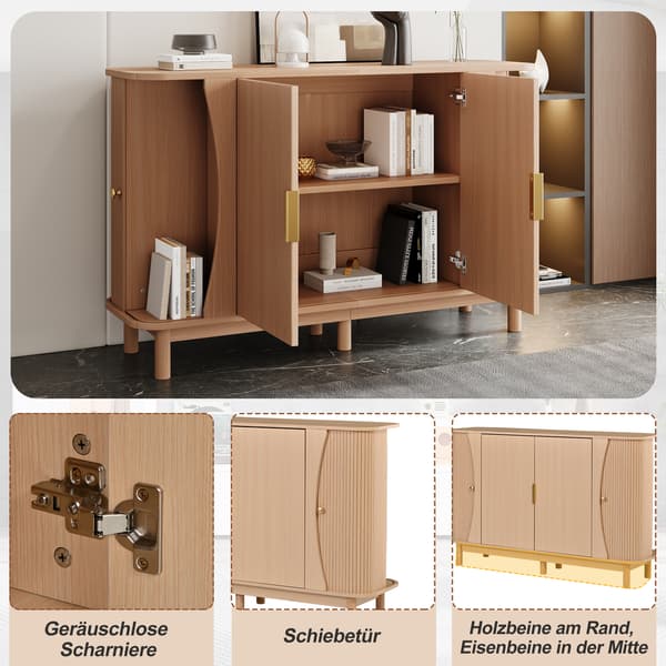 SONNENH Skænk, MDF, Naturfarvet, 140 × 40 × 88 cm