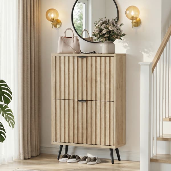 SONNENH Skoskab, MDF / Spånplade, Eg, 60 × 24 × 95 cm