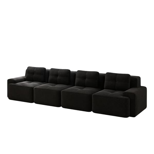 SONNENH Boneless Sofas för vardagsrum, Modular Sofa, 4 Seater Comfortable Upholstered Deep Seat Corduroy Cloud Sofa, Montering Gratis Soffa