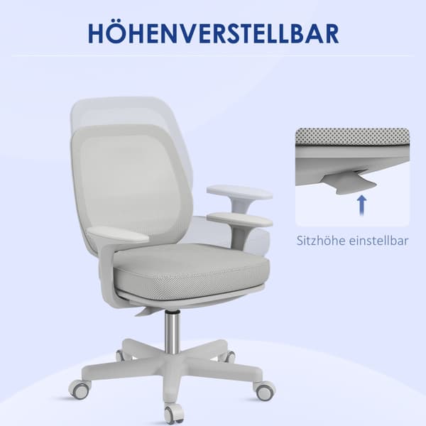 SONNENH Kontorstol, Polyester, Grå, 55 × 48 × 94,5 cm