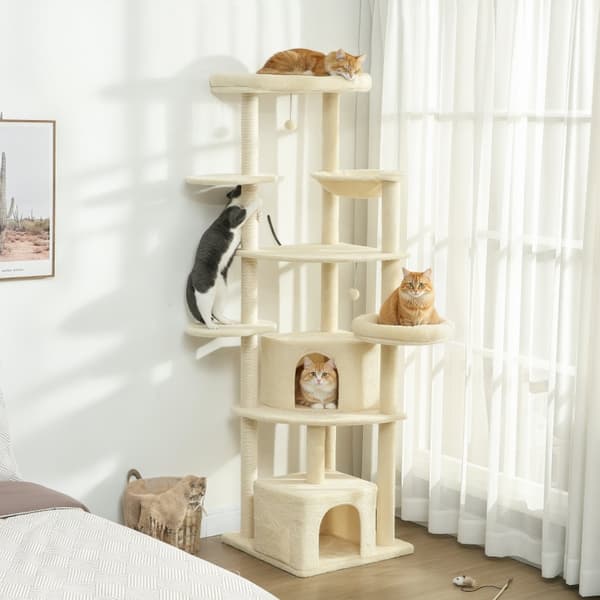 SONNENH Kradsestativ, Polyester, Beige, 59 × 59 × 200 cm