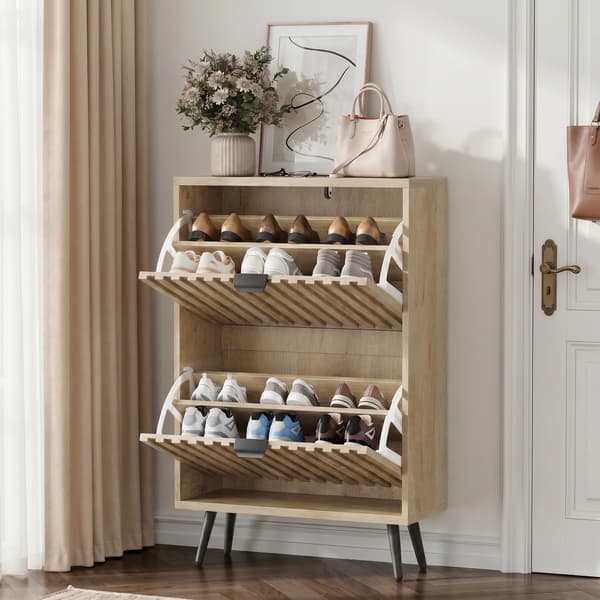 SONNENH Skoskab, MDF / Spånplade, Eg, 60 × 24 × 95 cm