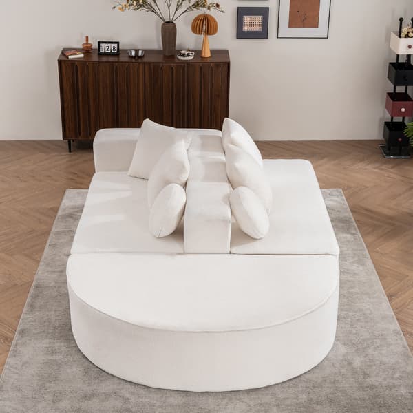 SONNENH Helt komprimerad benlös soffa, vardagsrum/sovrum med segmenterad molnsoffa, modern modulsoffa, ingen montering, bekvämt hudvänligt chenilletyg