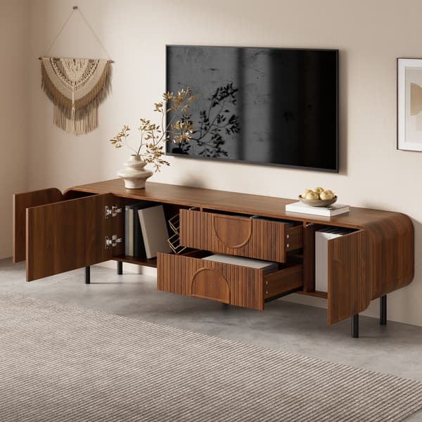 SONNENH TV-bord, MDF / Spånplade, Valnød, 180 × 40 × 47,5 cm