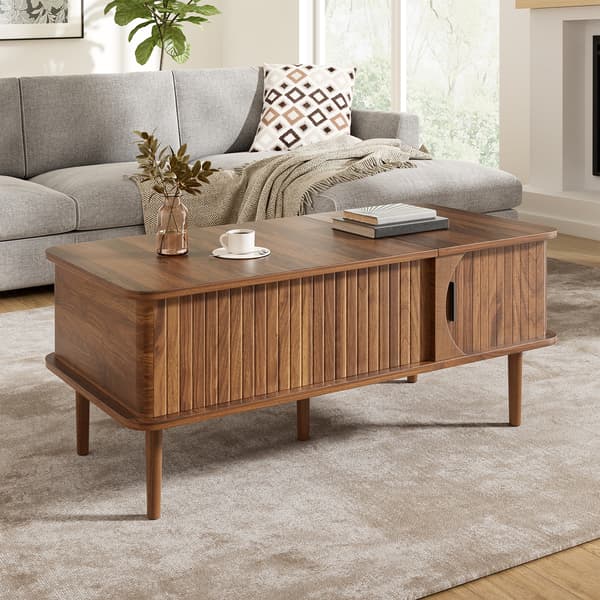 SONNENH Sofabord, MDF, Valnød, 100 × 48 × 55,5 cm