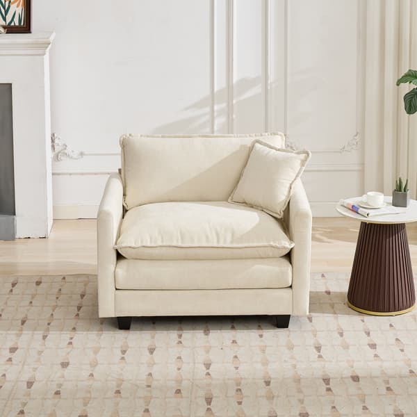 SONNENH Cloud Sofa Single Seat (Ottoman ingår inte), Modern sektionell soffa, för vardagsrum sovrum och lägenhet