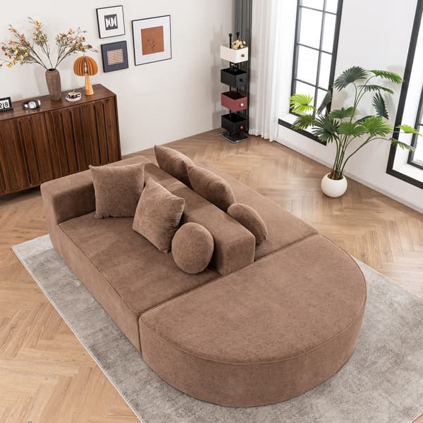 SONNENH Helt komprimerad benlös soffa, vardagsrum/sovrum med segmenterad molnsoffa, modern modulsoffa, ingen montering, bekvämt hudvänligt chenilletyg