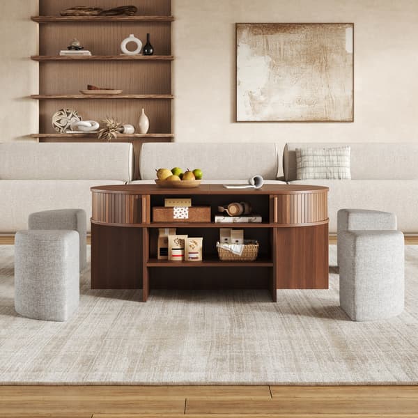 SONNENH Sofabord, MDF / Spånplade, Valnød, 120 × 60 × 51,5 cm
