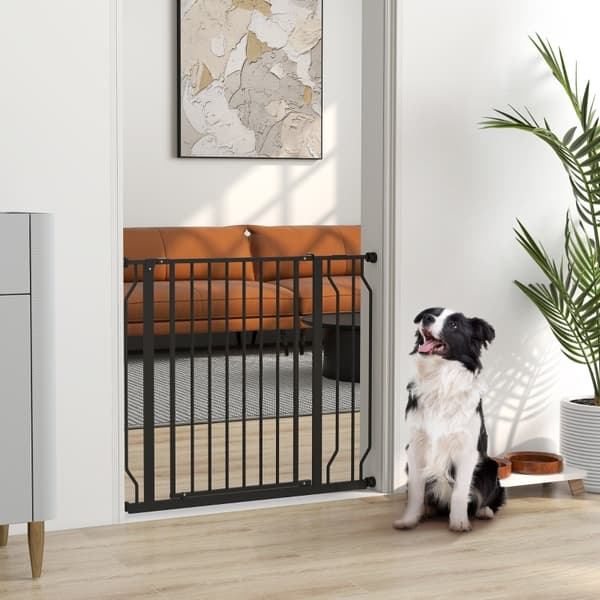 SONNENH Hundgrind, klämmontering, justerbar längd, stål/ABS, 75-95 x 76 cm, svart