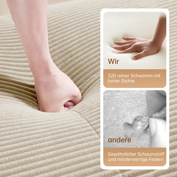 SONNENH Hamlet Ottoman fløjl beige