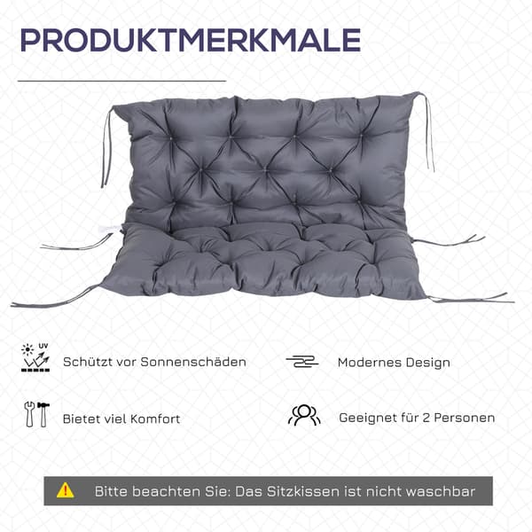 SONNENH Sittdyna, Polyester, Mörkgrå, 98 × 100 × 8 cm