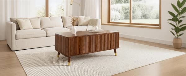 SONNENH Sofabord, MDF, Valnød, 97 × 52 × 56,5 cm
