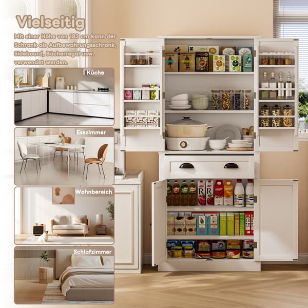 SONNENH Sideboard, MDF, Vit, 80 × 40 × 182 cm