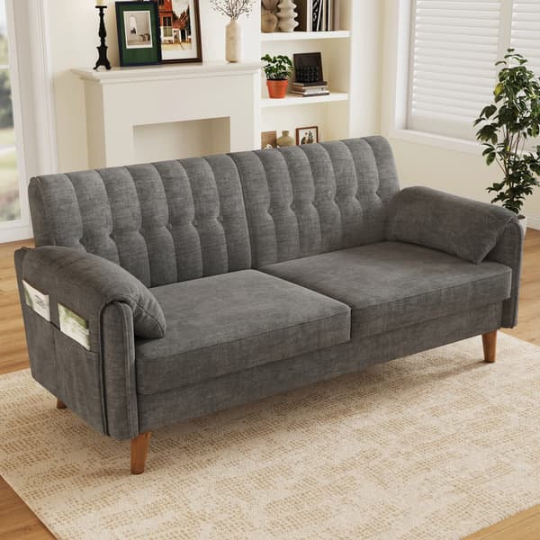 SONNENH 2-sitssoffa, Chenille, Ljusgrå, 161,5 × 79 × 83,5 cm