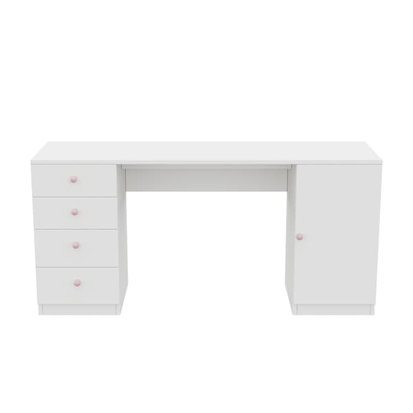 SONNENH Skrivebord, MDF, Hvid, 155 × 45 × 74 cm