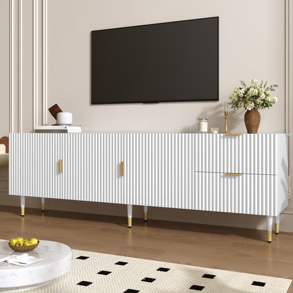 SONNENH TV-bord, MDF / Spånplade, Hvid, 170 × 35,5 × 55 cm