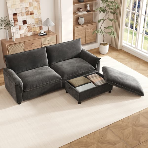 SONNENH Modular Cloud Sectional Sofa, bekväm hörn soffa för vardagsrummet, modern djupsits design, överdimensionerad moln soffa