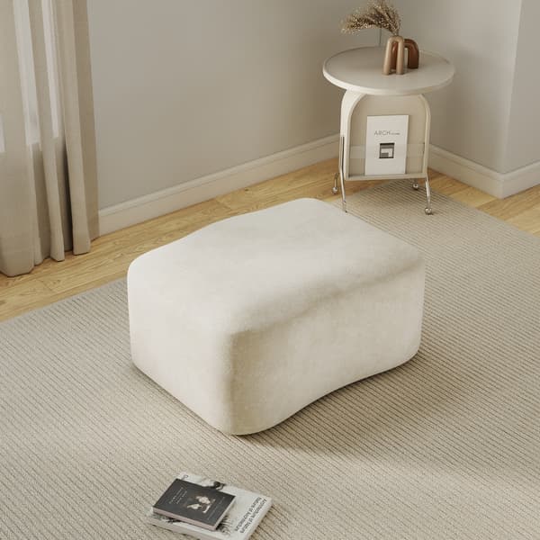 SONNENH Ottoman Fløjl-Beige