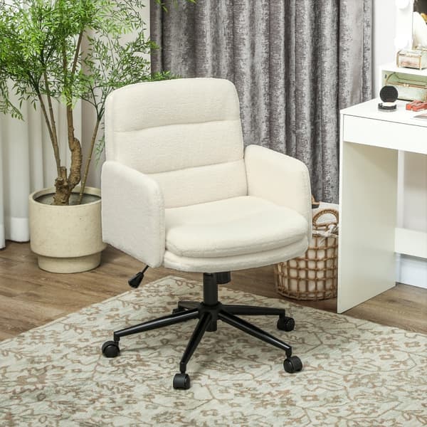 SONNENH Kontorstol, Polyester, Cremehvid, 65 × 61,5 × 101 cm