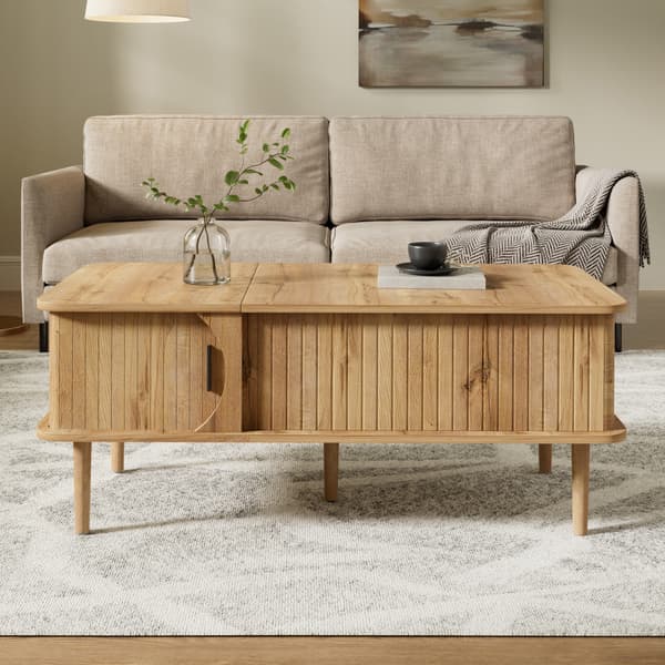 SONNENH Soffbord, MDF, Naturfärgad, 100 × 48 × 55,5 cm