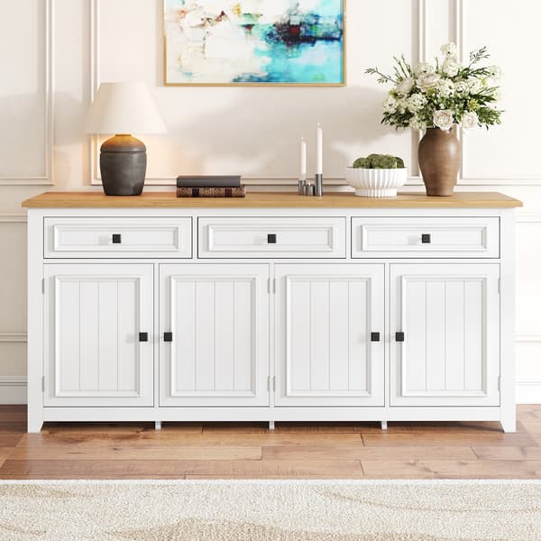 SONNENH Sideboard, MDF, Vit, 160 × 35 × 76 cm