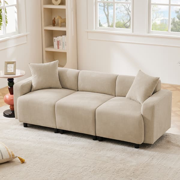 SONNENH Vanlig soffa, modern design, stoppade möbler, soffa, 3-sits soffa, vardagsrumsoffa, soffa med kuddar