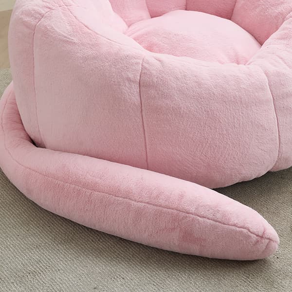 SONNENH Sittsäck, Plysch, Rosa, 112 × 112 × 77 cm