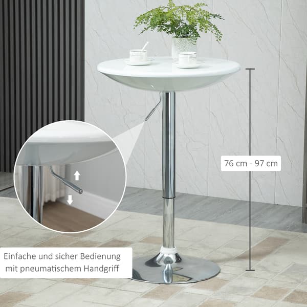 SONNENH Barbord, Metall, Vit, 61 × 61 × 97 cm