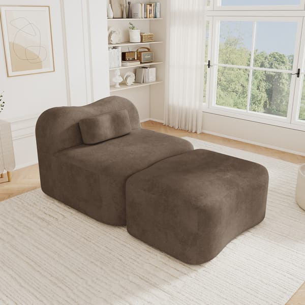 SONNENH Sofa, Velour, Brun, 96 × 167 × 70 cm