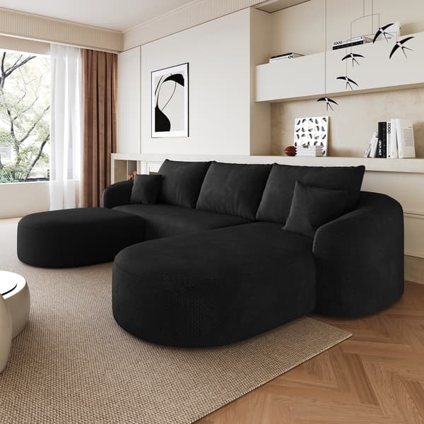 SONNENH 266 cm U- formet hjørne sofa, svamp kompression sofaer, udbenet modulær sofa, kompression sofaer til stue, soveværelse, lejlighed