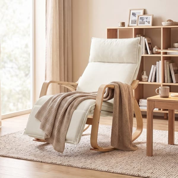 SONNENH Gungstol, Polyester, Krämvit, 106 × 67 × 92 cm