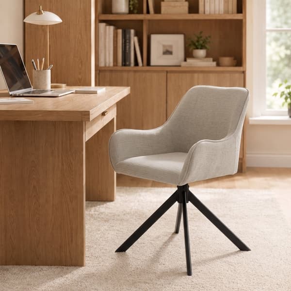 SONNENH Spisestuestol – sæt med 2, Polyester, Beige, 60 × 55 × 82 cm