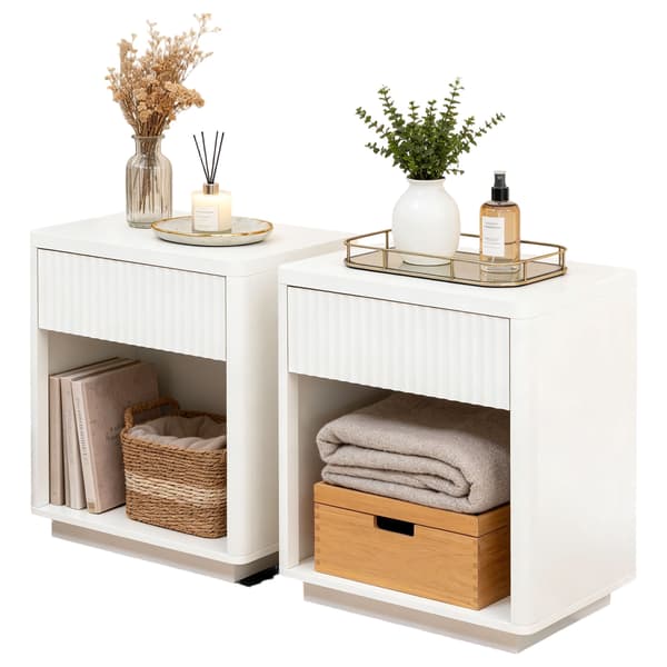 SONNENH Sengebord, MDF, Hvid, 55 × 40 × 63,5 cm