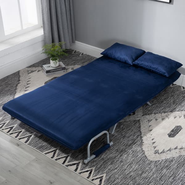 SONNENH Bäddsoffa, 2-sits soffa med sovfunktion och justerbart ryggstöd, soffa med prydnadskuddar i sammetlook